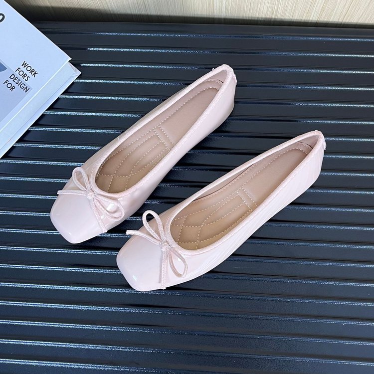 New Spring Summer Women's Square Toe Flats, Korean Style Slip-On Shoes, Soft Sole, Plus Size, Casual All-Match Fashion
