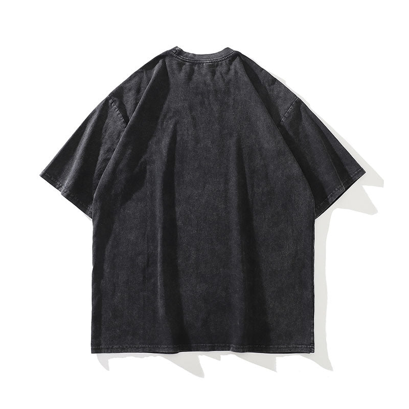 Vintage Printed Heavy Cotton Washed Short Sleeve