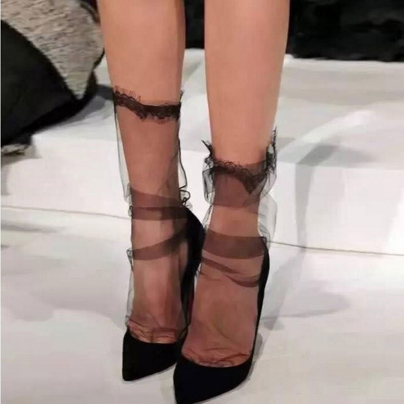 Spring And Summer Thin Gauze Pile Pile Socks