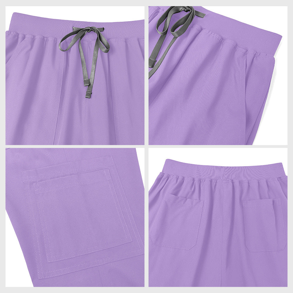 Solid-color Nurse Uniform Workwear Two-piece Set With Embroidery