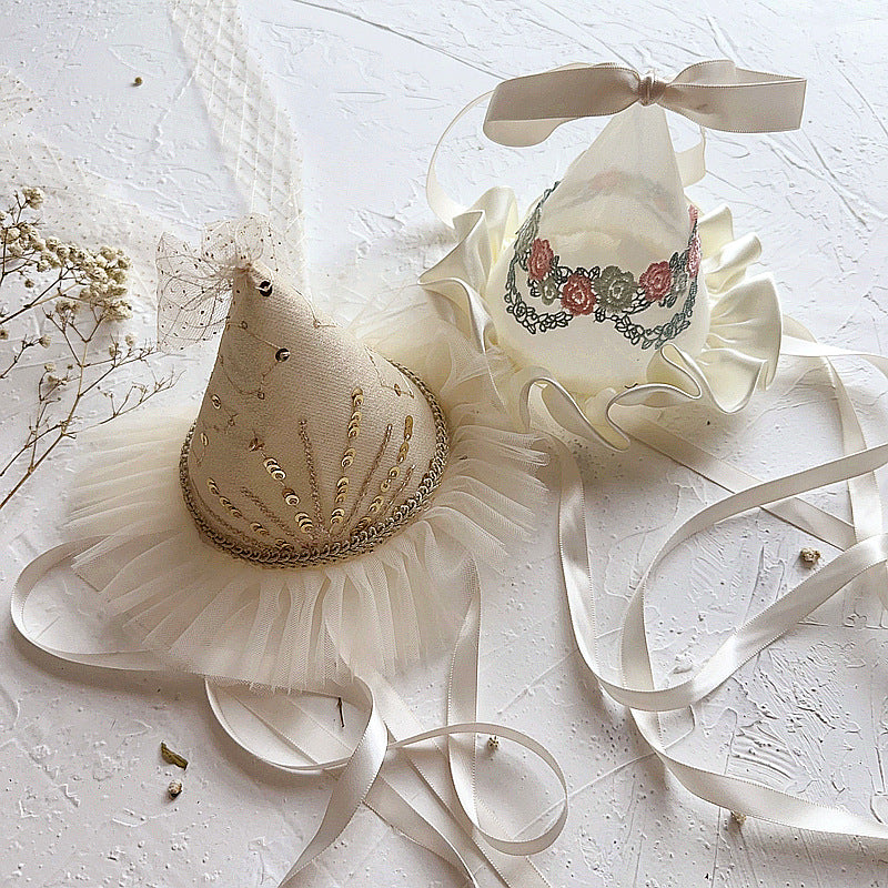 New French Cute Embroidered Sequins Headdress