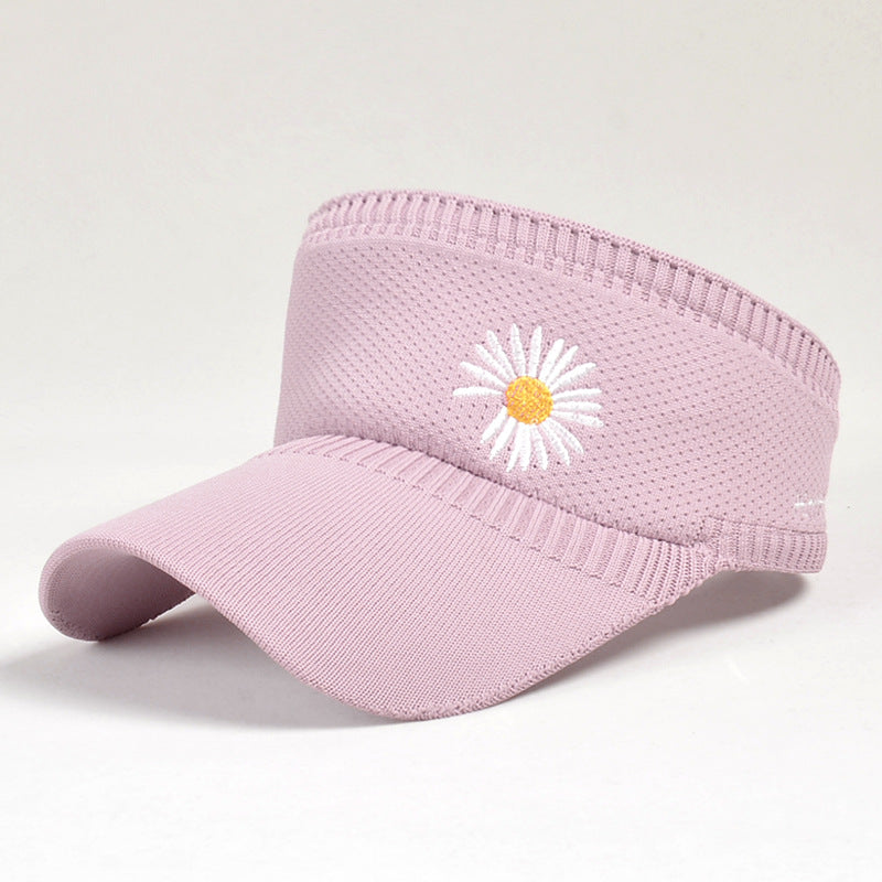 Women's Summer Small Daisy Baseball Cap Outdoor Sports Knitted Empty Top Sunscreen