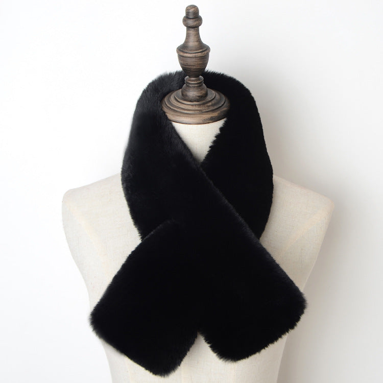 Thicken Warm New Cross Bib Fur Collar Shawl