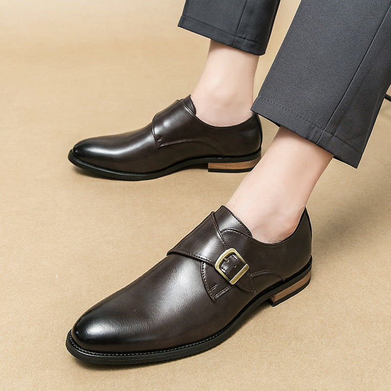 Lædersko Herrer Business Formel Casual Åndbar Højere Slip-on Spænde