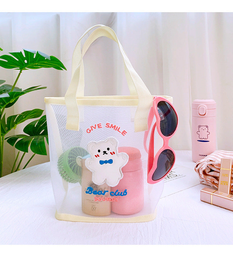 Teenage Girls Handheld Female Mesh Makeup Bag