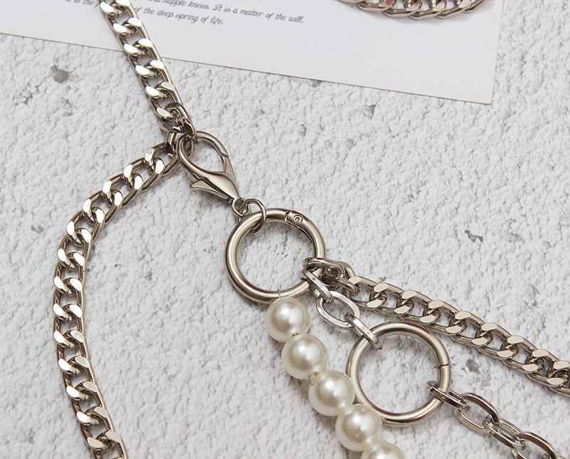 Fashion All-match Pearl Waist Chain Decoration Dress With Skirt Thin Belt Accessories