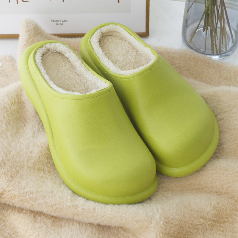 Half-pack With Cotton Slippers, Home Warm Cotton Shoes, Couple Slippers