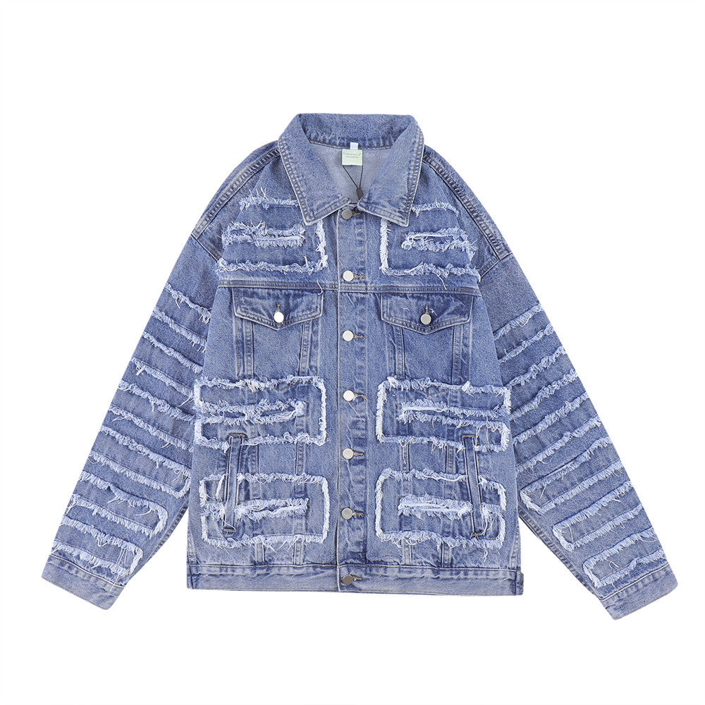Men's Fashion Personality Distressed Jacket Trend
