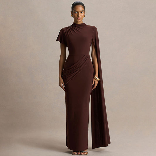 Stylish And Elegant Pleated Ribbon Maxi Dress For Women