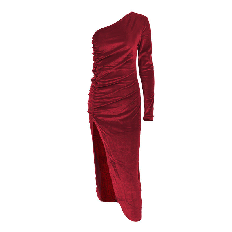 New Slim-fit One-shoulder Dress