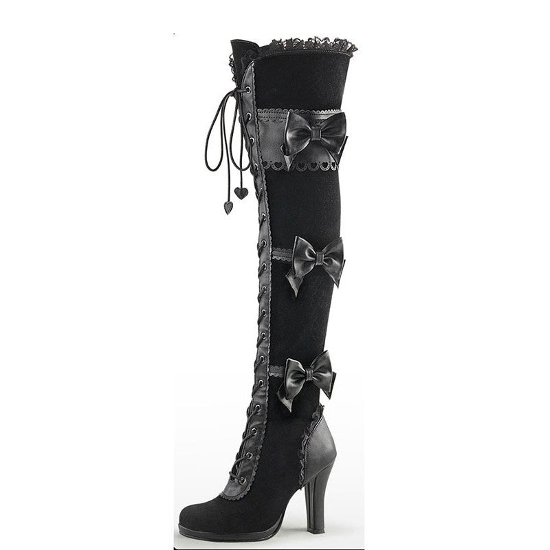 European And American Cosplay Women's Bow Tie High-heeled Boots