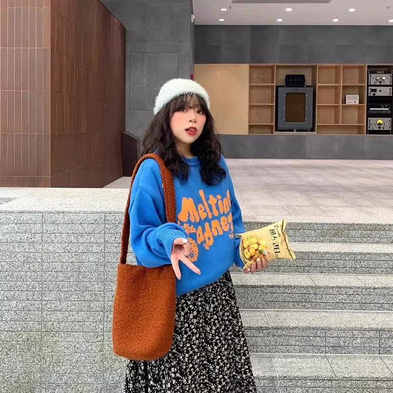 Autumn And Winter Fur Large-capacity Bucket Shoulder Bag