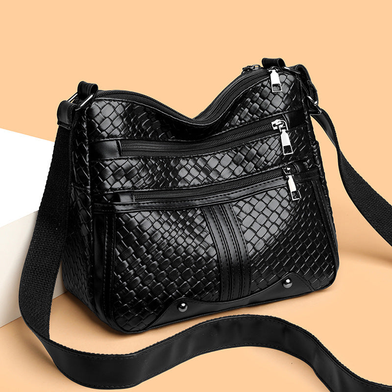 Multi-compartment Woven Single Shoulder Messenger Bag