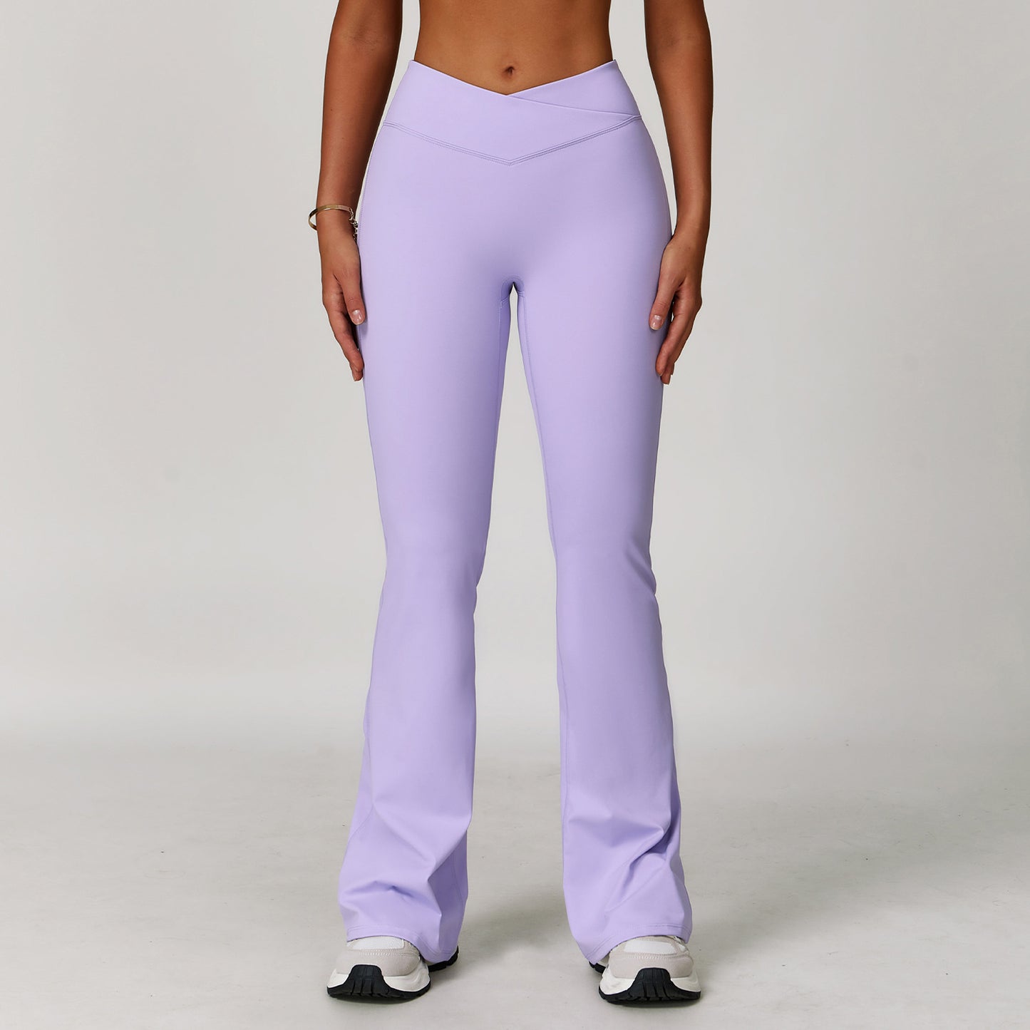 Weila Nude Feel Yoga Pants Cross High Waist Running Sports Pants