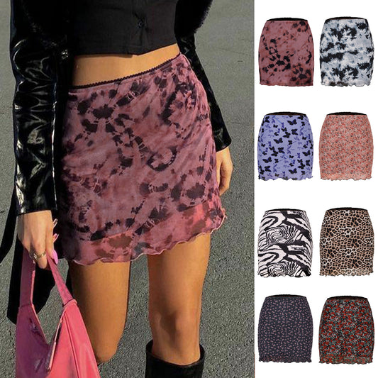 Skirt Female A-line Short High Waist Net Yarn Package Buttocks