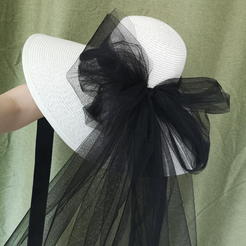 Women's Bow Exaggerated Mesh Hat