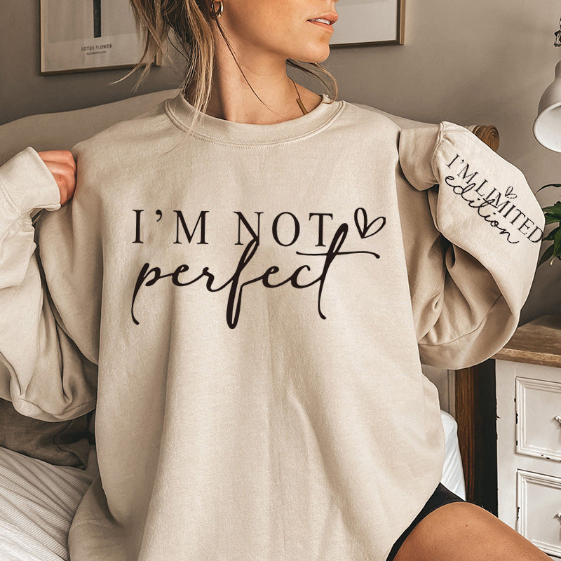 Grænseoverskridende moderigtig sweater med bogstavprint til kvinder