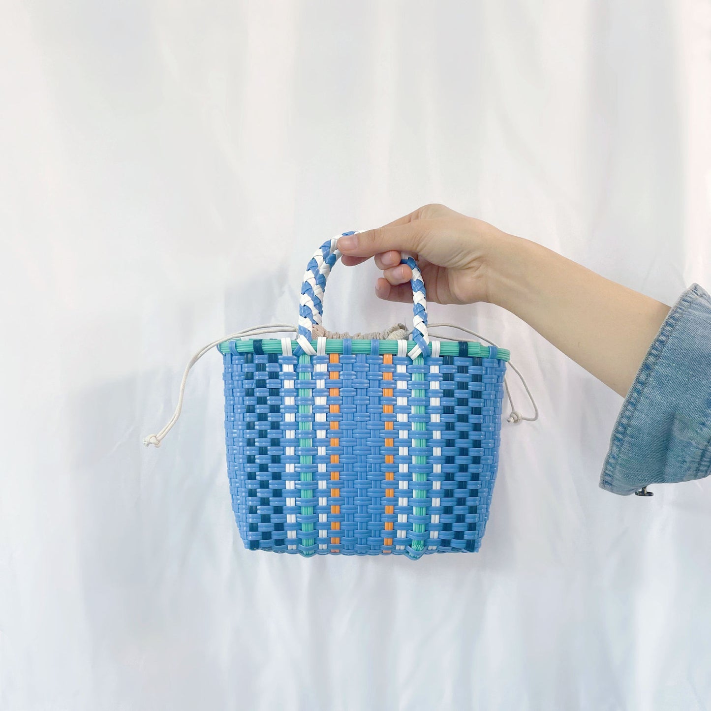 PVC Straw Woven Bag Pure Handmade Clash Of Colors