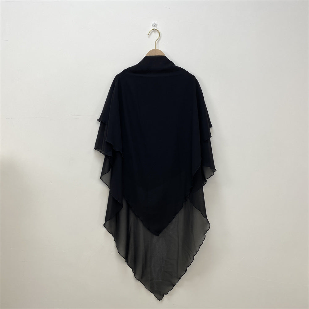 Solid Color Chiffon Turban Solid Color Double Layer