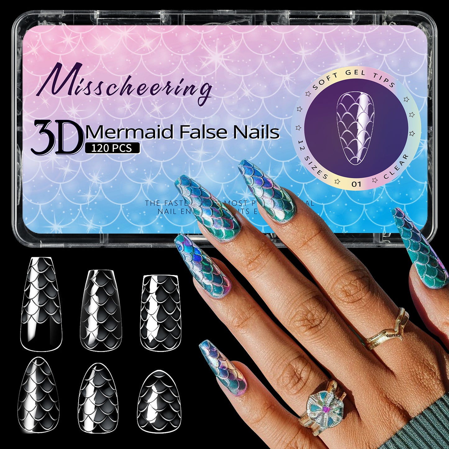 Scale Long Shaping Nail Tip  3D