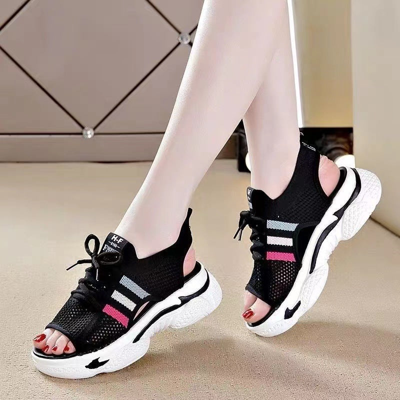 Women's Flat Knitted Fish Mouth Sandals