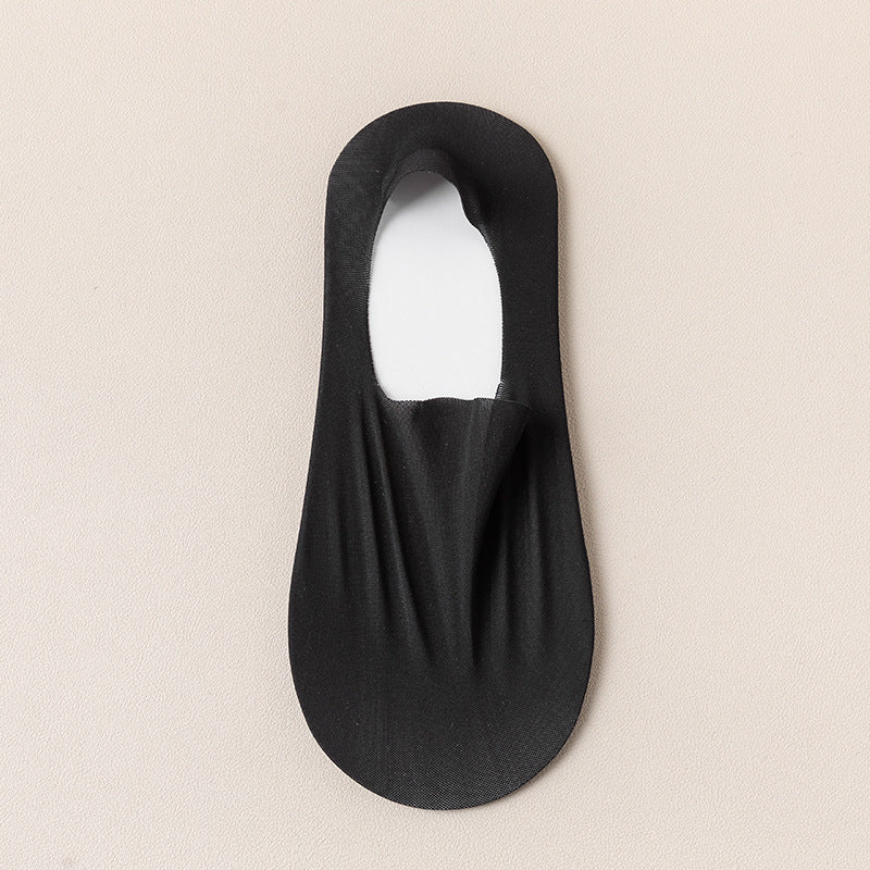 Thin Solid Color Bottom Super Low Cut Invisible Socks