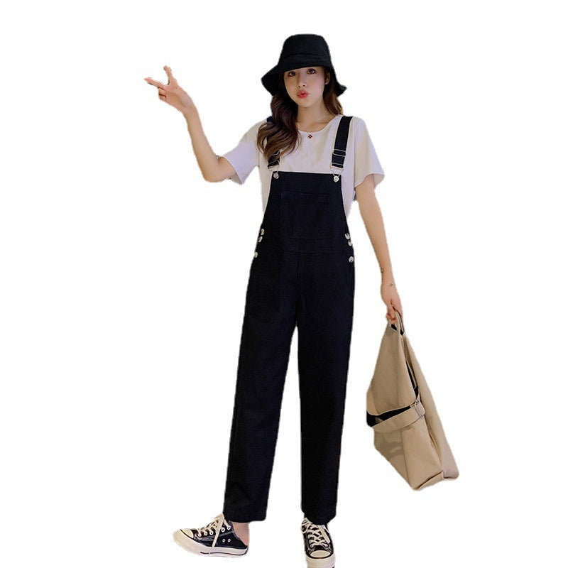 Women's Casual Wide Leg High Waist Denim Overalls