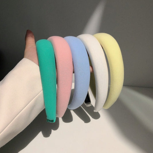 Cream Color Cute Wide-brimmed Sponge Temperament Hairband Decoratio