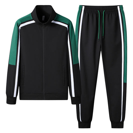 Sports Cardigan og Buksesæt til Mænd med Ståkrave