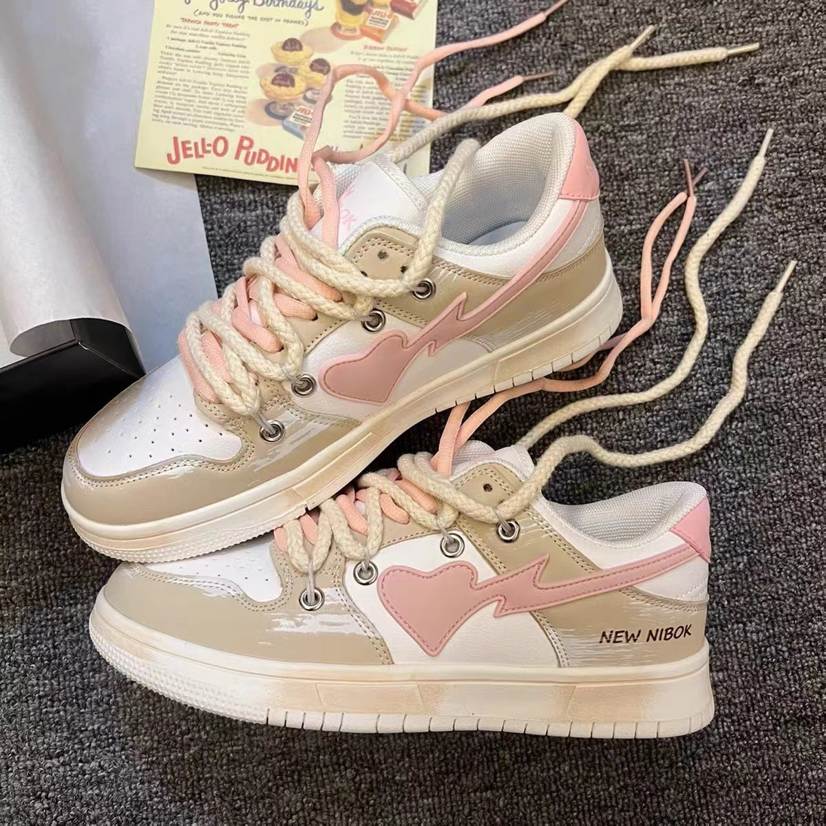 Retro søde alsidige sneakers til kvinder