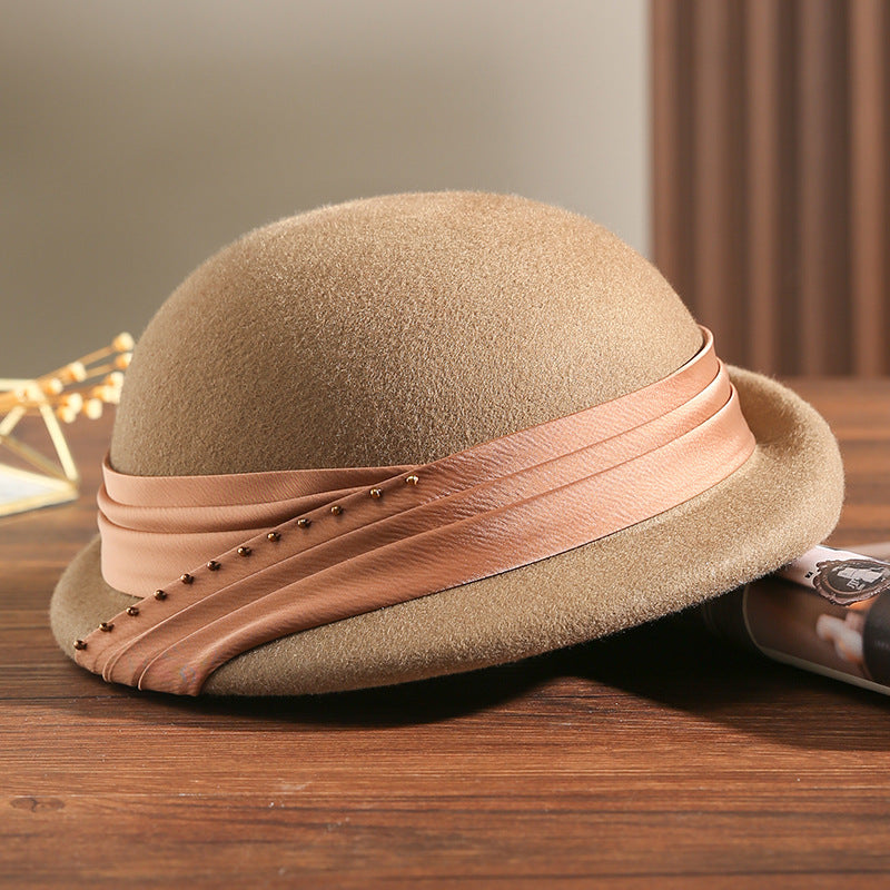 Women's Autumn And Winter Fashion All-match Face-looking Small British Wool Ptah Beret