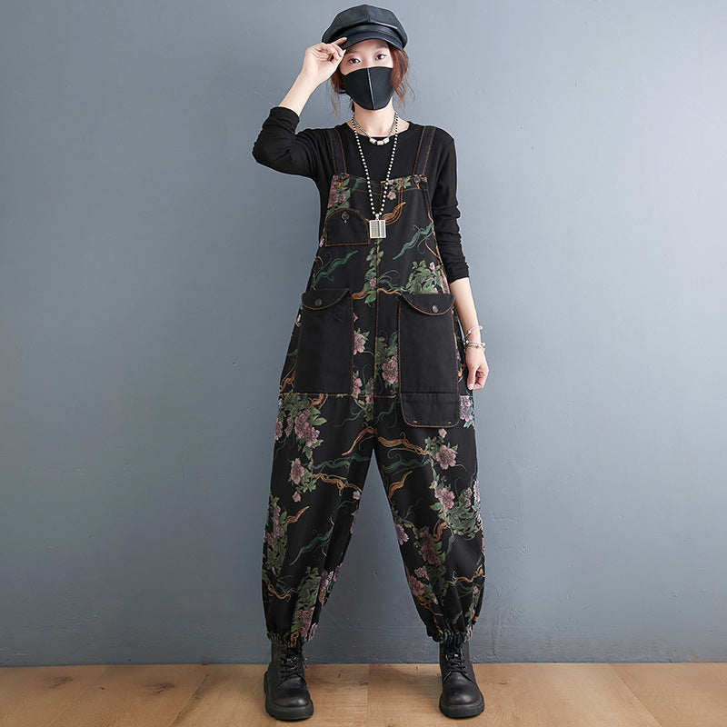 Plus Size Women's Pants Fat Mm Loose And Thin Wide Leg Jumpsuit