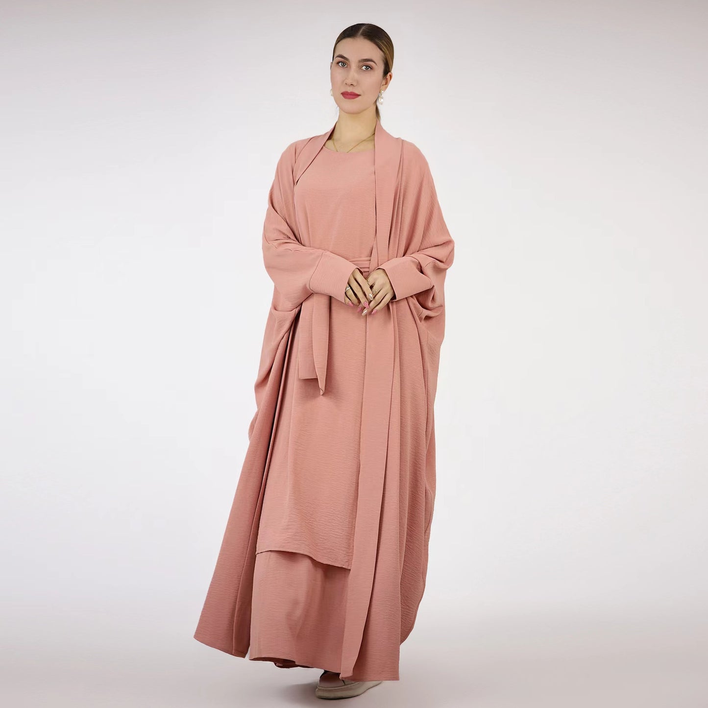 Ethnic Style Solid Color Two Piece Dress