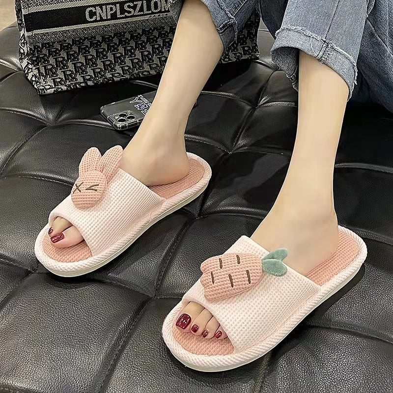 Linen Slippers Women's Home Indoor Home