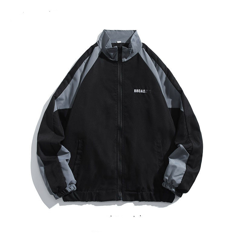Long Sleeve Standard Jacket New Color Matching Baseball Collar Fashion Men