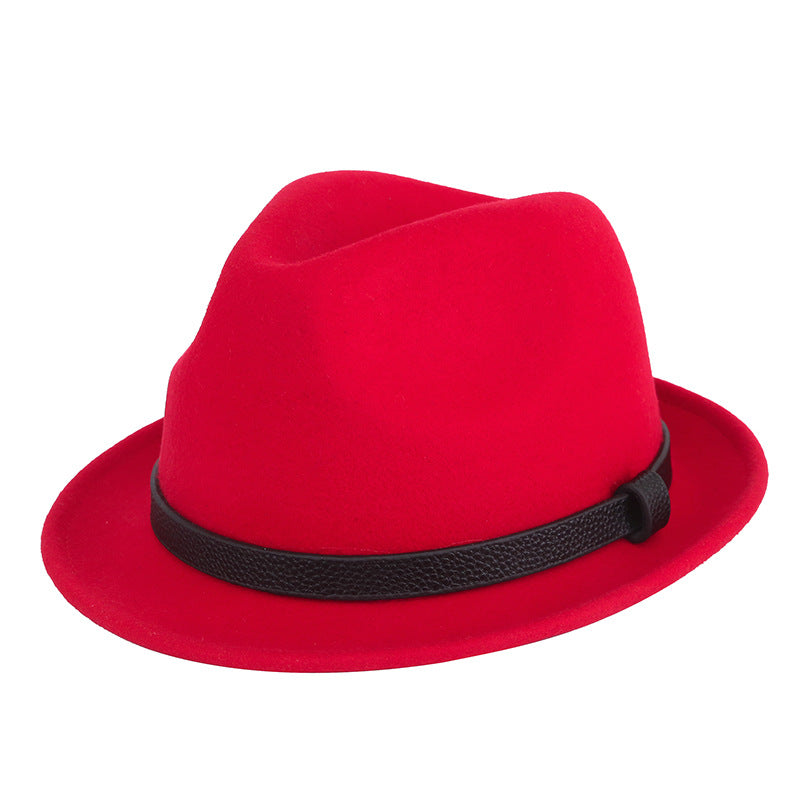 Autumn And Winter Pure Wool Rolled Edge Short Brim Bell British Gentleman Hat