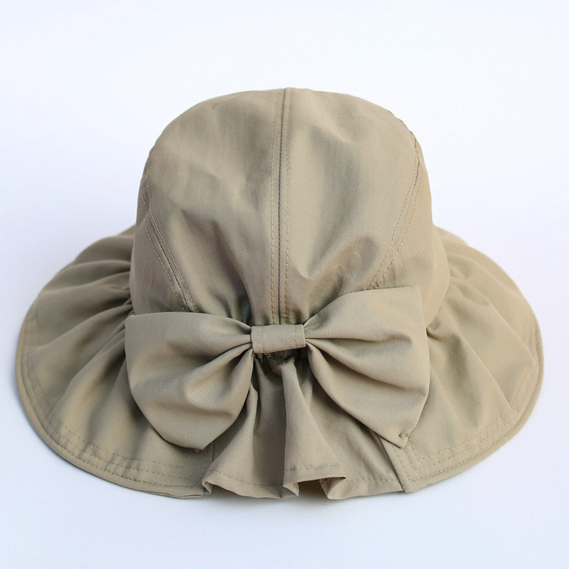 Casual Japanese Large Brim Cotton Linen Sun Hat Foldable