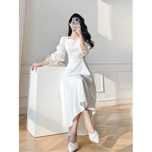 White Hepburn French Dress Girl