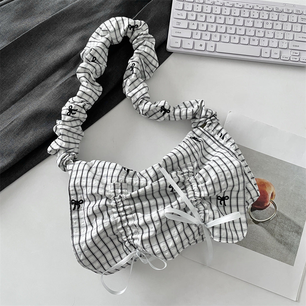 Women's Polyester Pleated Flip Shoulder Bag