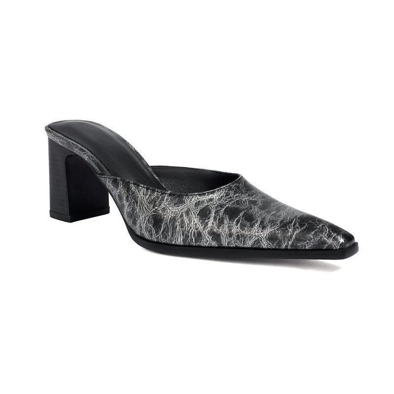 Retro British-style Square-toe High-heeled Outdoor Womens Sandals