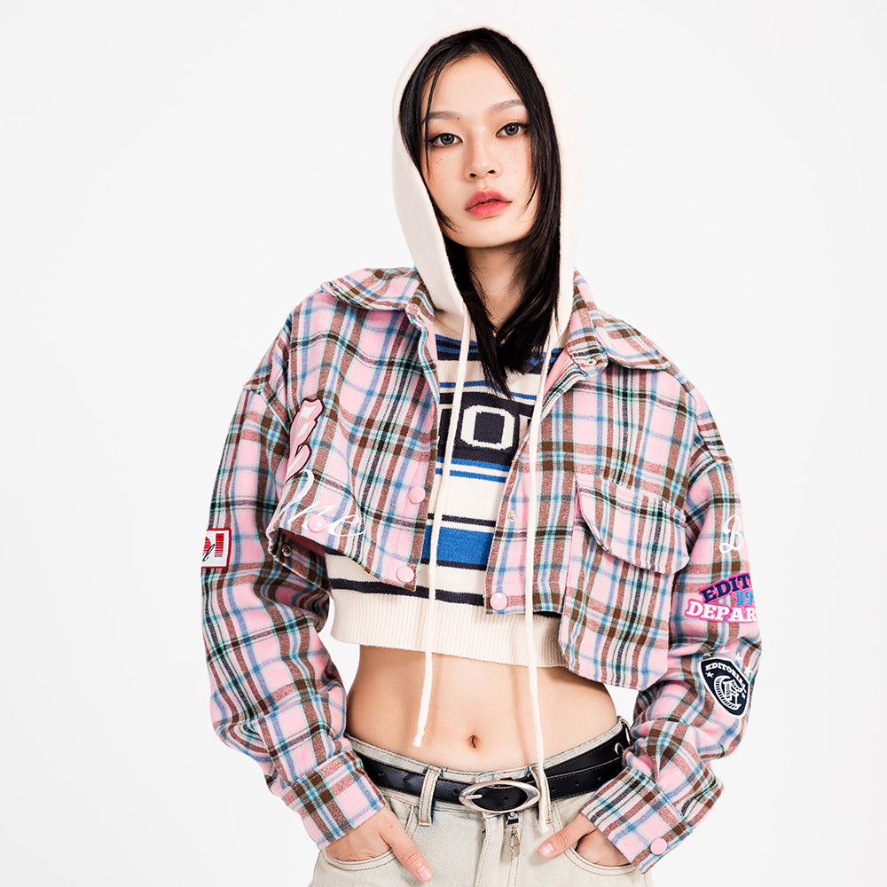 Fashion Brand Plaid Long Sleeve Shirt Coat