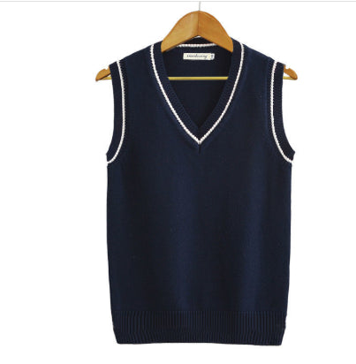 Sweater Vest Men Plus Velvet V-Neck Striped Plus Size 5Xl Oversized Couple College Style Vest Ulzzang