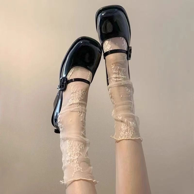 Lace Socks For Women Ultra-thin Mesh Mary Jane Style