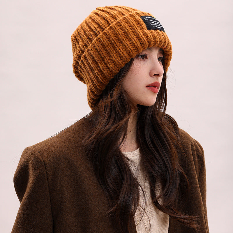 Knitted Hat Winter Warm Pile Heap Cap Men