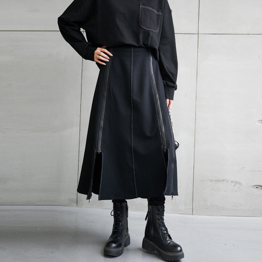 Womens Mid-Length Asymmetrical A-Line Skirt