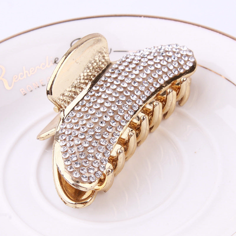 Enkel Elektrobelagt Perle Rhinestone Måneklips Barrergreb Mellem Plastikgreb