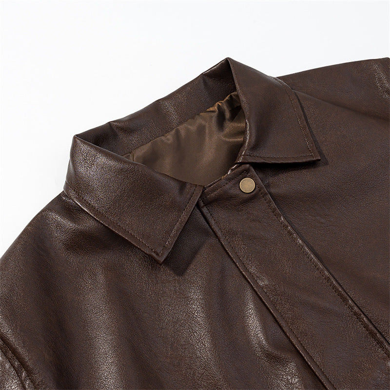 Retro Old Money Style Coat Motorcycle Clothing Jacket