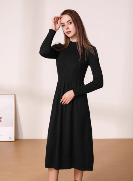 Womens Petite Long Knitted Sweater Dress For Layering