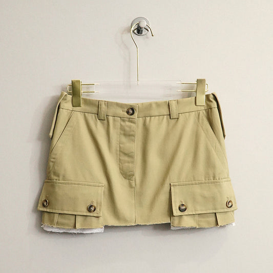 Fashionable Patchwork Pocket Half Length French Short Skirt