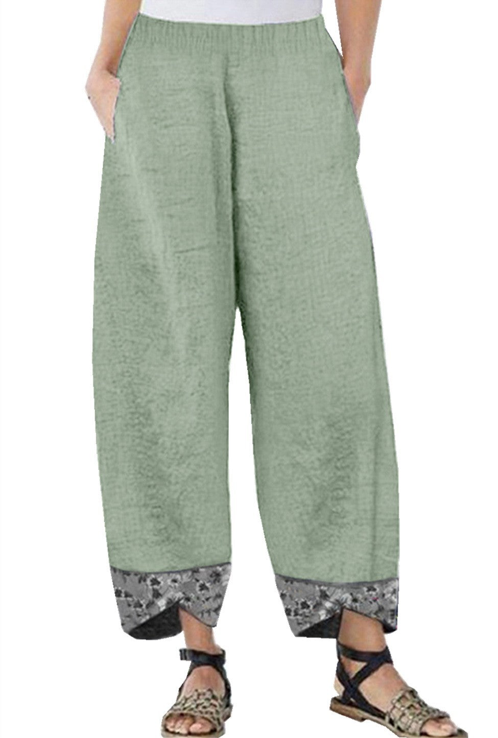 Womens Printed Patchwork Pants Printed Patchwork Skinny Pants